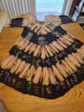 Jessica Taylor 100% Rayon Tie Dyed Hippie Dress One Size