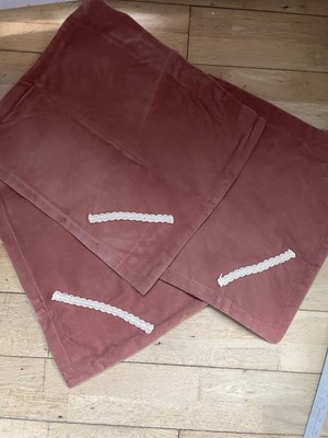 3 Vintage Sundour Velrita selbst gefütterte Velours Kissenbezüge Maßanfertigung 15'' (B41b