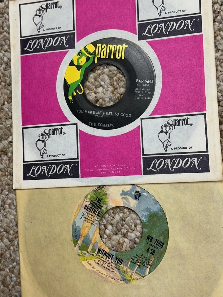 ONE OF A KIND LOT 60's 70's vinyl rock garage psych 45's THE ZOMBIES THE DOORS - Image 4 of 4