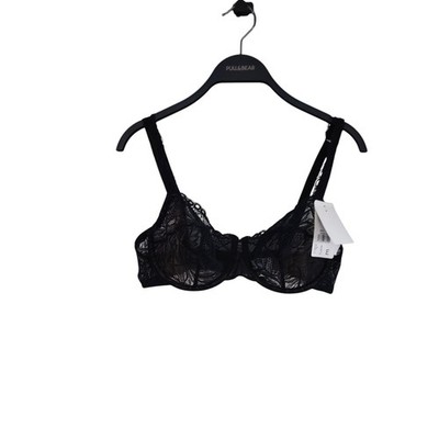 Simone Perele Damen Exo BH Schwarz Blumen Spitze Print Bügel Gr 34E UK