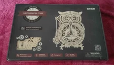 ROKR Owl Clock Mechanical Time LK503 3D Wooden Puzzle Kit, 2021 - SEALED  NIB