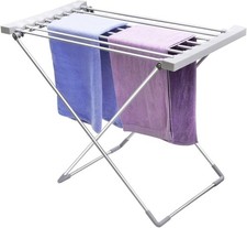 Oypla Electrical Heated Folding Clothes Horse Airer Dryer 8 Bar Foldable