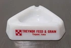 Vintage Triangular Shaped Milk Glass Ashtray 4” Purina Feed Treynor Topeka KS