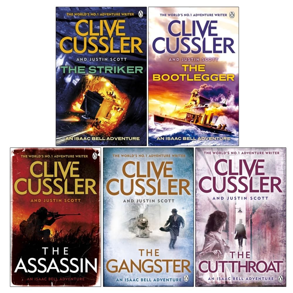 Isaac Bell Series 6-10 Collection 5 Books Set by Clive Cussler, Justin Scott