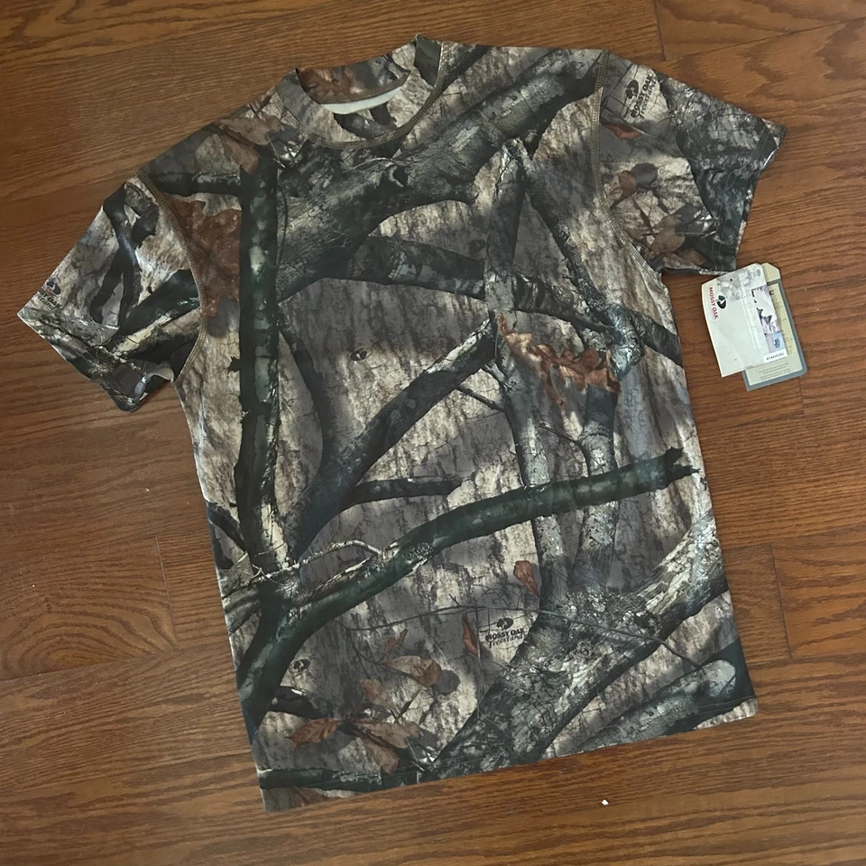 NWT Russell Outdoors Mossy Oak Camo Vaportec SS Tee Mock Neck Size Medium NEW - Image 3 of 4