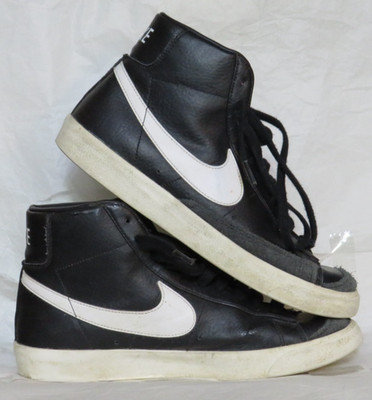 NIKE MENS US 10 BLACK SWOOSH BLAZER BQ6806-002 HIGH TOP LEATHER THROWBACK 2021