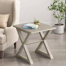 22" x 23.5"  Wood Accent End Table Sofa Side Table Bedside Table for Living Room
