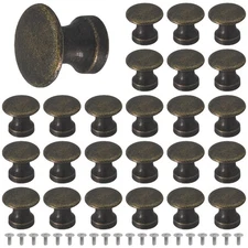 25PCS Mini Cabinet Knobs, 1/2 Inch Vintage Antique Dresser Knobs, Small Drawe...