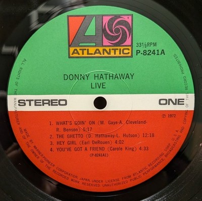 Donny Hathaway Live LP Atlantic P-8241A VG+ to EX- Used Record | eBay
