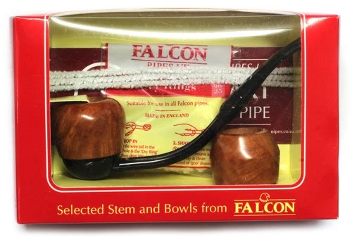 Falcon Hunter Pipe Set with Bent Stem and with different Hunter Bowls