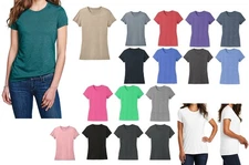 LADIES SHORT SLEEVE T-SHIRT, TRI-BLEND SOFTNESS, CLASSIC CASUAL STYLE, XS-4XL