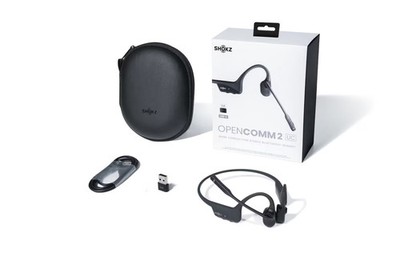 Shokz OpenComm2 2025 UC Knochenschall-Headset schwarz inkl. USB-A Dongle