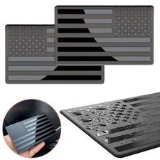 2pcs Black Usa Flag Sticker American Car Truck Decal Emblem Us Stock 2pcs Black Usa Flag Sticker American Car Truck Decal Emblem Us Stock