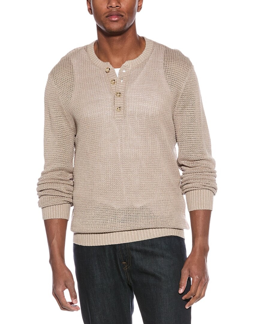 Льняной свитер Onia Henley мужской бежевый M 15490₽