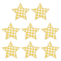 8 Stk Stern Karo BüGelaufnäHer Gestickte Applikationen Gelb/Weiß