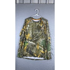 Realtree Performance Shirt Mens Medium Green Camo Excellent Long Sleeve Edge