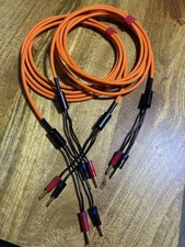 Chord Rumour 2 speaker cables 4.1 Metre Pair ORANGE, Beryllium Copper Gold BFAs