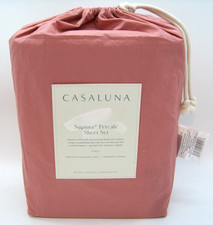 Casaluna Supima Percale Sheet Set Full Size Modern Rose 250 Thread Count