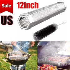 Stainless Steel BBQ Grill Smoker 12" Box Tube for Wood Pellet Pipe Smoking Meat