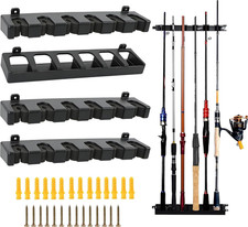 Angelrutenhalter Wandhalterung f&uuml;r bis zu 6 Ruten, vertikal & horizontal