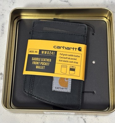 Carhartt Saddle Leather Front Pocket Wallet. Black. NWT