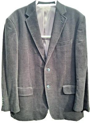 Mens Marks and Spencer Tailoring Corduroy Blazer Jacket Black Chest 40in Short