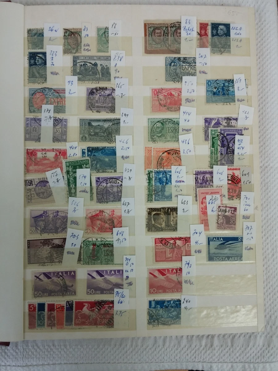 Italien Sammlung Album 12 Blätter / 20 Seiten mit Marken postfrisch, gest. #Ab13