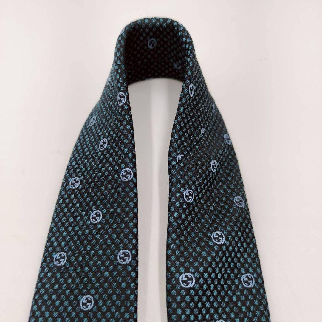 Level Gucci Narrow Tie    Interlocking Jacquard B… - image 9