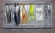 Plano Bass Kit - Box, Shad Tails, Frogs, Weights, Hooks - New - Set 1