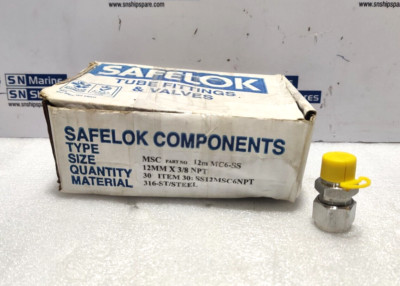 Safelok Komponenten 12M MC6-SS Fitting Rohr 12MMx 3/8NPT 25 Stück Im Los