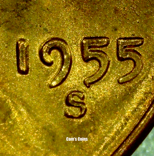 1955 S S/S Lincoln Wheat Cent Doubled Die Obverse RPM BU DDO Error Penny Red