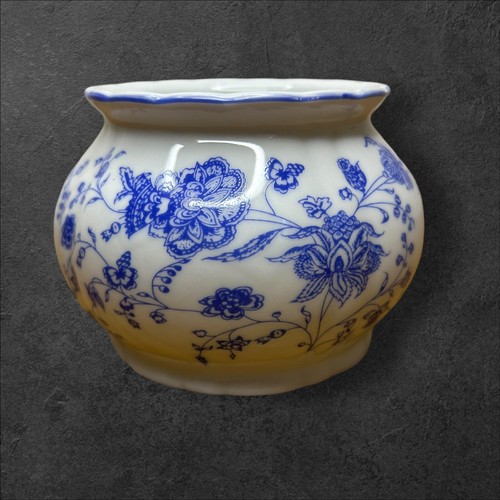 🫖 Set Milchkännchen und Zuckerdose aus weißem Porzellan Blumendekor blau. - Bild 6 von 22