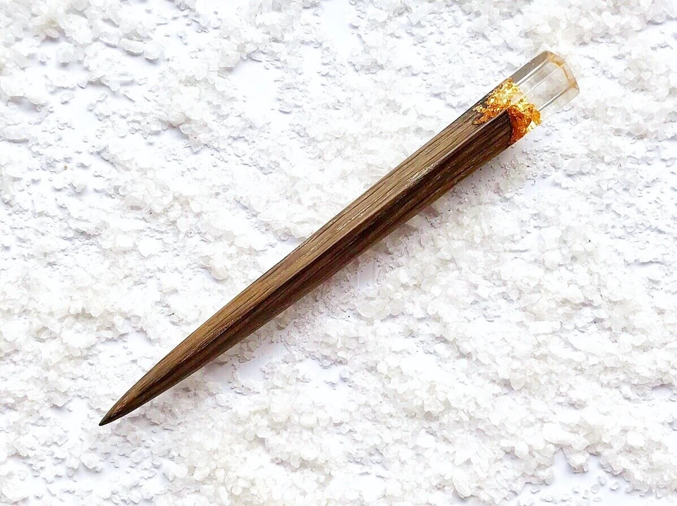 HAIR STICK WOOD HANDMADE WOODEN HAIR PIN HAIR CLIP BARRETTE BUN HOLDER - Image 3 of 4