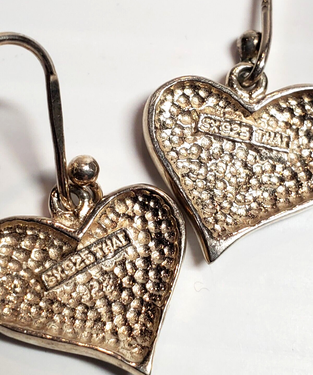 All Solid STERLING 925 SILVER Heart Earrings Gree… - image 7