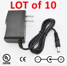 Lot of 10 Power Supplies - 12 Volt 1 Amps , 5.5 mm x 2.1mm Pos Center V 1000 mA