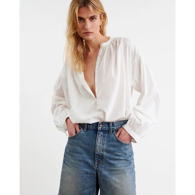 Nili Lotan Neville Tunic Shirt Top Striped Cotton Long Sleeve Oversized S 270687