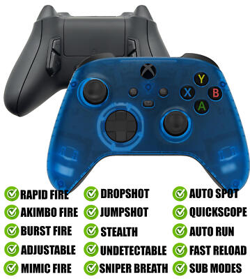 Clear Blue Modded Reflex Button Rapid Fire Modded Controller for Xbox Series X S