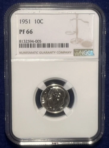 1951 Roosevelt Dime NGC PF66
