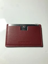 Tom Ford Pocket Mirror With Card Case Wallet Holder Silver Red