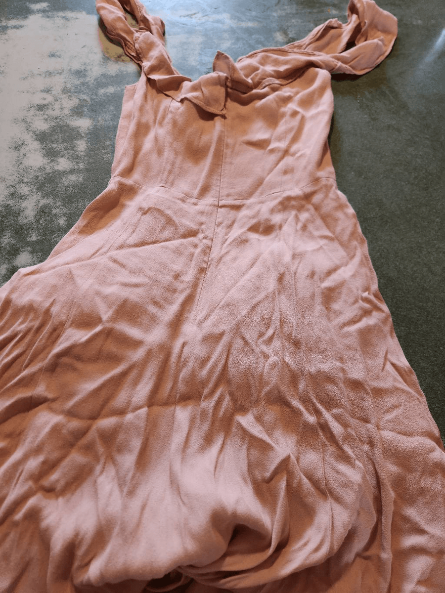 Reformation Verbena Pink Off the Shoulder Ruffled Bridesmaid Maxi Dress sz