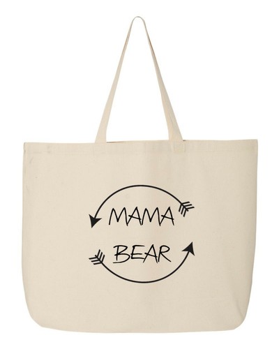 Mama Bär Tragetasche lustiges Geschenk für Mama Muttertag Canvas Schultertasche Baumwolle - Bild 4 von 6