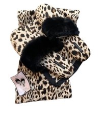 Victoria's Secret Signature Leopard Print Slippers w/ Dust Bag Sz Medium 7-8 NEW
