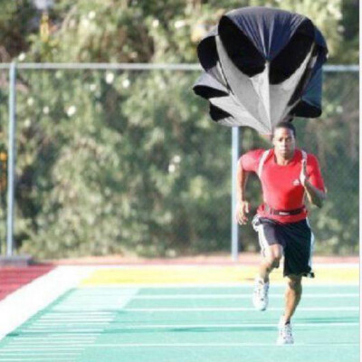 #ad New 56quot; Black Speed Training Resistance Aids Parachute Outdoor Track amp; Field $6.52