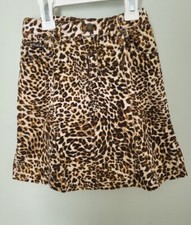 Children's Place Girls Leopard Animal Print A Line Shirt Stretch Size 6 Corduroy