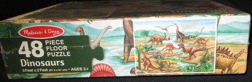 Melissa & Doug JIGSAW Floor PUZZLE Dinosaurs Jumbo 48 pcs 2 x 3 feet NEW - Picture 2 of 6