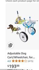 HobeyHove Adjustable Dog Cart/Wheelchair For Pet/Dog Lightweight 7-Size M NEW