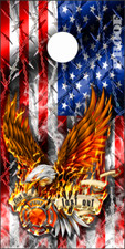 Firefighter Diamond Plate Eagle Cornhole Wrap Bag Toss Skin Decal Sticker