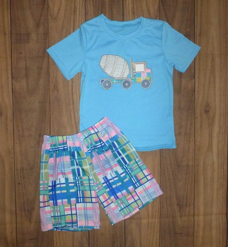 NEW Boutique Boys Shorts Outfit Set Truck Sailboat Swordfish - Picture 3 of 13