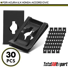 30Pcs Black Phosphate Engine Cover Retaining Clips for Acura Honda 15mm Steel