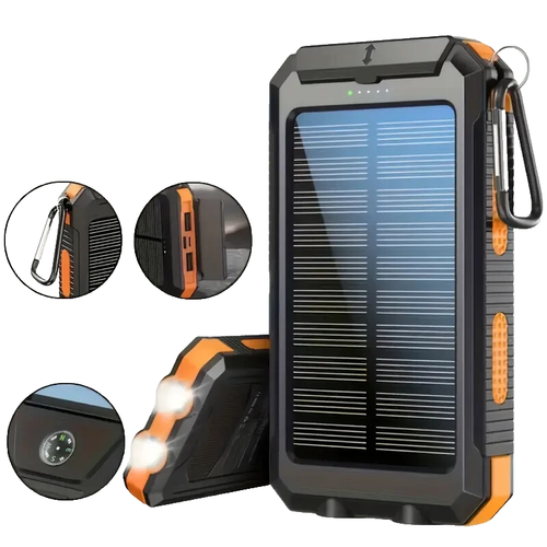 Chargeur de téléphone solaire portable amélioré avec chargeur solaire portable 20 000 mAh - Photo 2 sur 13